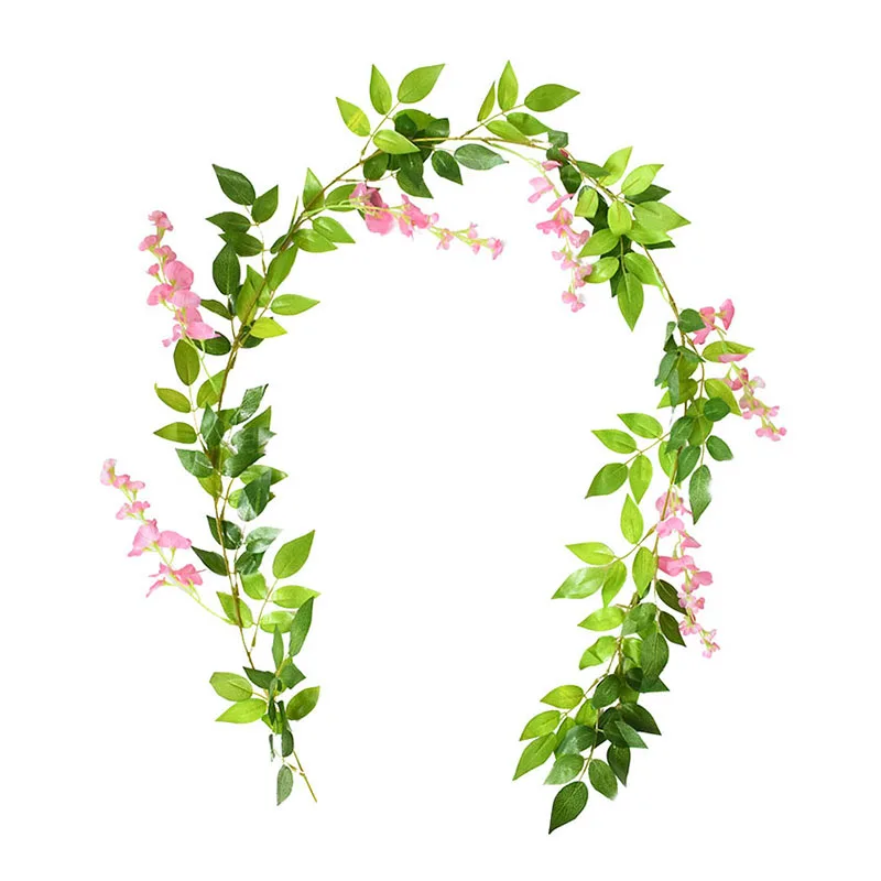 180 cm gefälschte Efeu Glyzinien Blumen künstliche Pflanze Rebe Girlande für Zimmer Gartendekorationen Hochzeit Bogen Babyparty Blumendekor – Detail 9