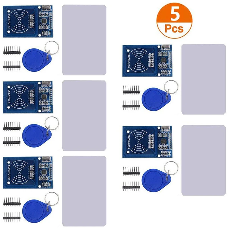 modulo-leitor-rfid-com-cartao-branco-s50-e-chaveiro-arduino-raspberry-pi-kit-rfid-mifare-rc522-5pcs
