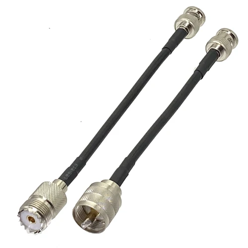 Imagen 2 del producto Conector macho UHF PL259 y conector hembra SO239 a conector macho BNC engarzado RG58 RG316 cable Terminal RF puente pigtail 6 pulgadas ~ 10M