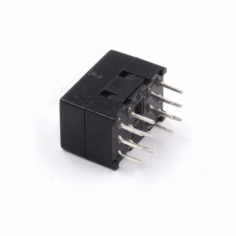 10Pcs DC30V/0.1A Multifunctional Mini Switch Double Row 12 pins self-locking 8.5x8.5x13mm Square Head Black Dual Control Button