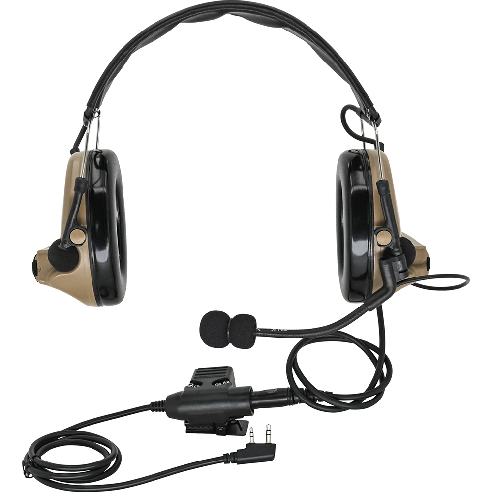 Tactical Airsoft Pickup, Noise Reduction, Shooting Hearing Protection Headphones (DE)
