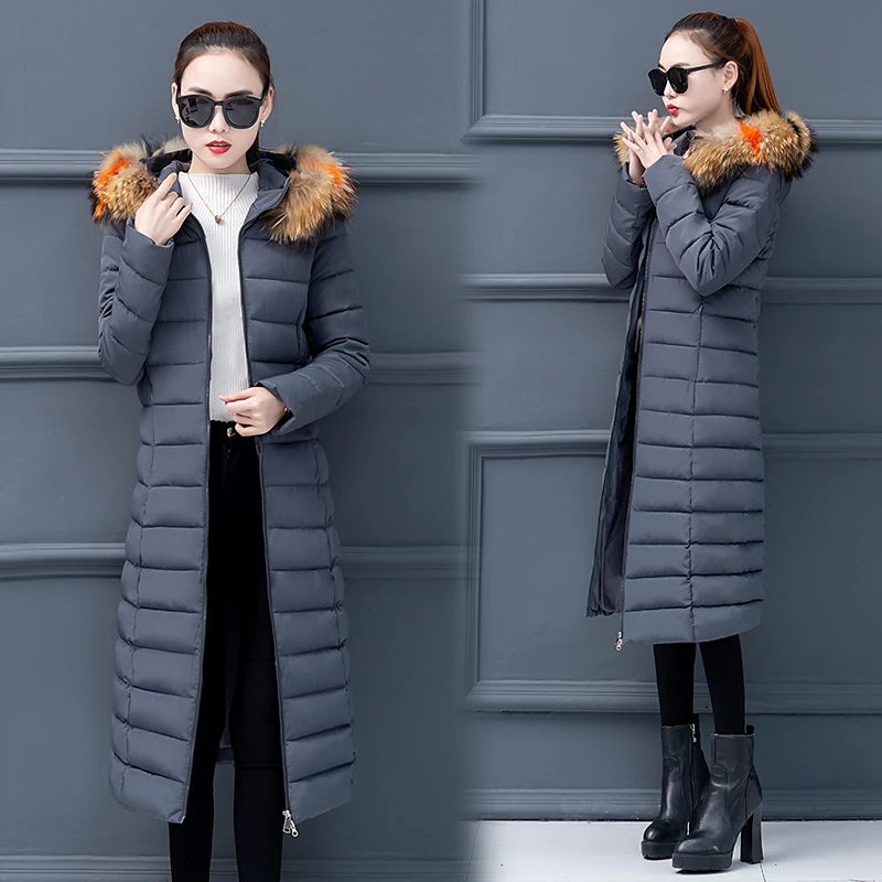 Winter Jacket Women Clothes 2020 Korean Long Padded Warm Parka Coat Ladies Fit Large Fur Hooded Casaco Feminino Hiver 013