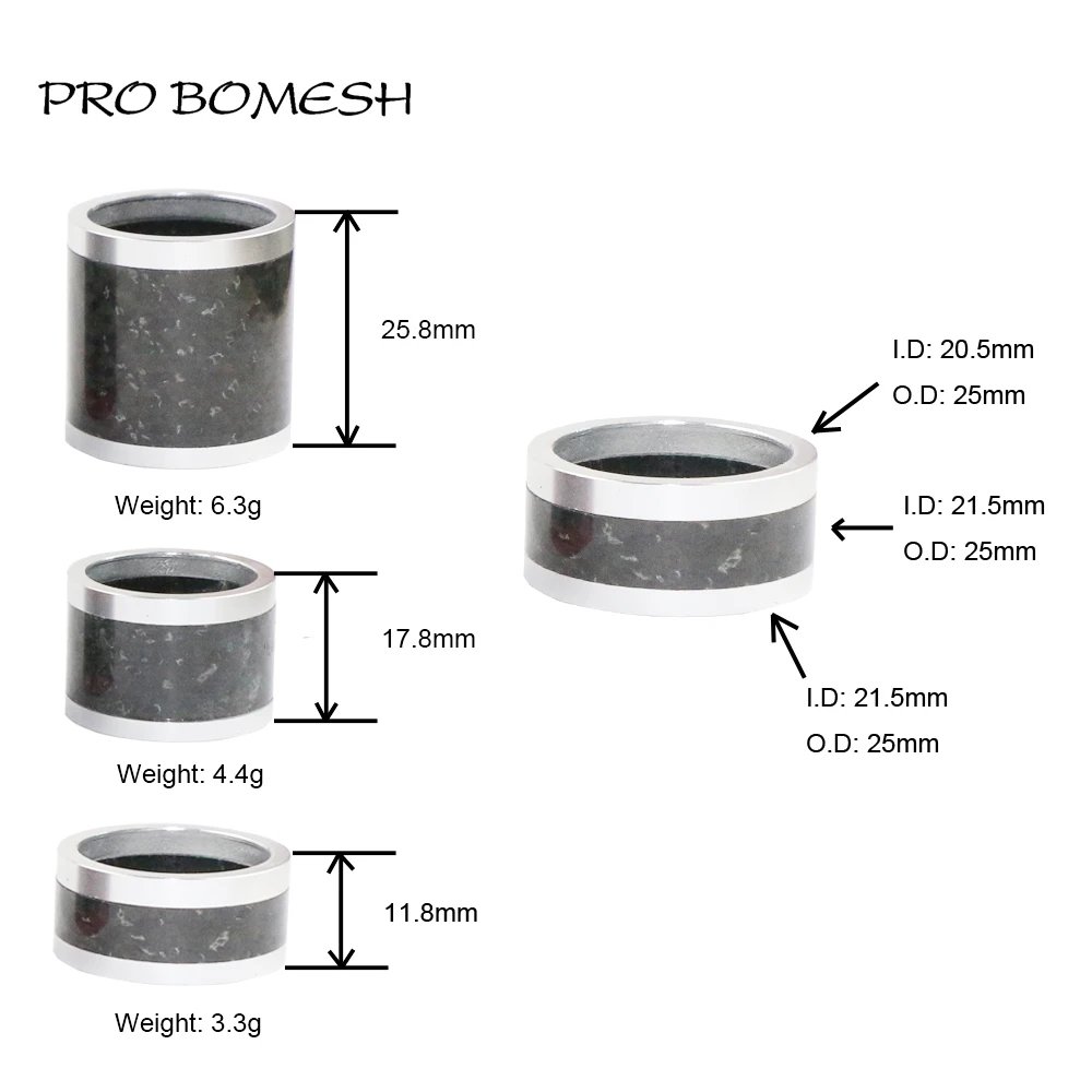 PROBOMESH 2 set Aluminum + 4axis Cross Wrap Lock Nutt Fishing Reel Seat Decorative Trim Part DIY Fishing Rod Component Accessory