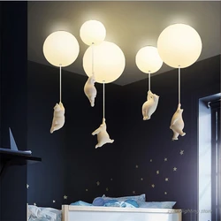 Baby Children's Room Cartoon Lovely Ceiling Lights Creative Bear Designer's Ceiling Lamps Restaurant Bedroom Decor Hanging Light