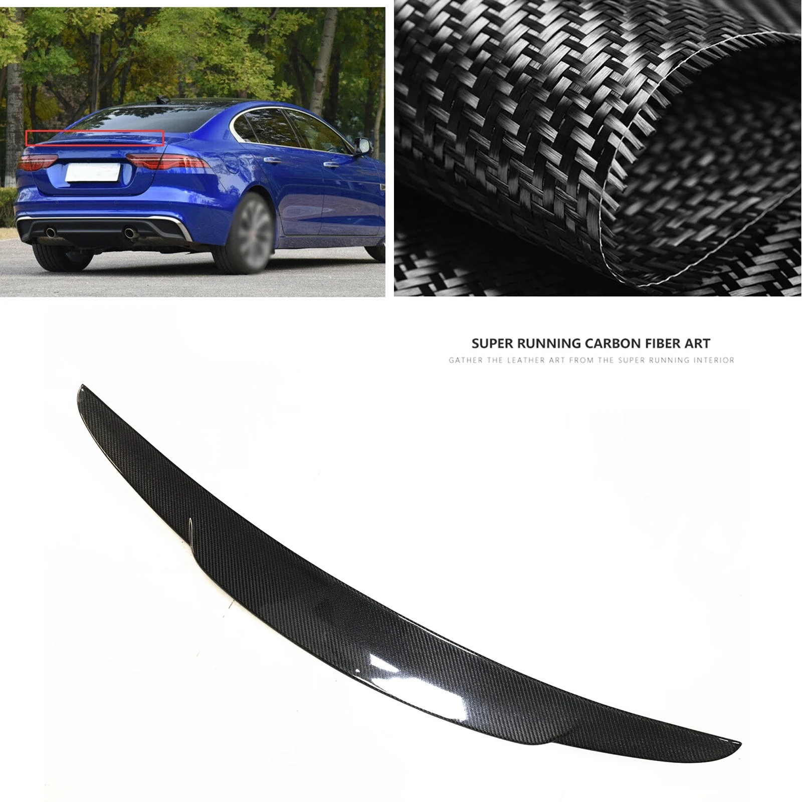 

Trunk Lid Rear Spoiler Wing For Jaguar XE XEL 2013-2020 Sedan 4 Door Real Carbon Fiber Tailgate Tail Upper Splitter Lip Body Kit