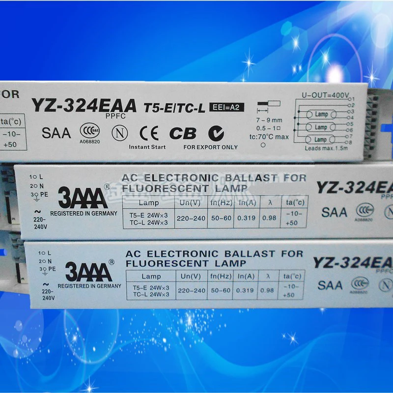 AC 220V YZ-224EAA YZ-324EAA T5-E 2*24W 3*24W Rectifier T5 Electronic Ballasts For 24W HO Tube Fluorescent Lights Aquarium Lamp