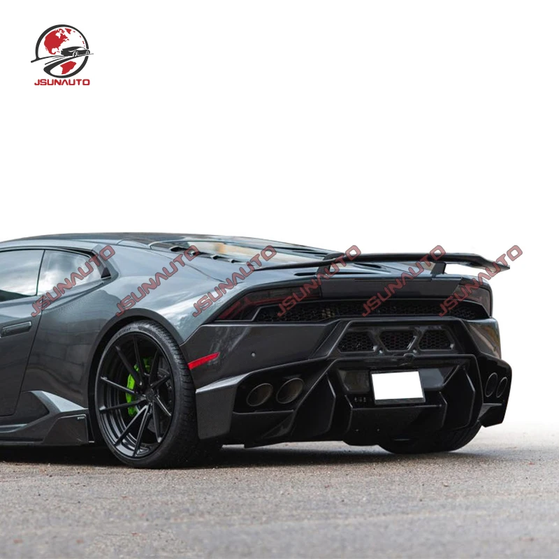 For Lamborghin Huracan LP580 LP610 2014-2018 V Style Carbon Fiber Body Kit Rear Bumper FRP Bumper Auto Accessories