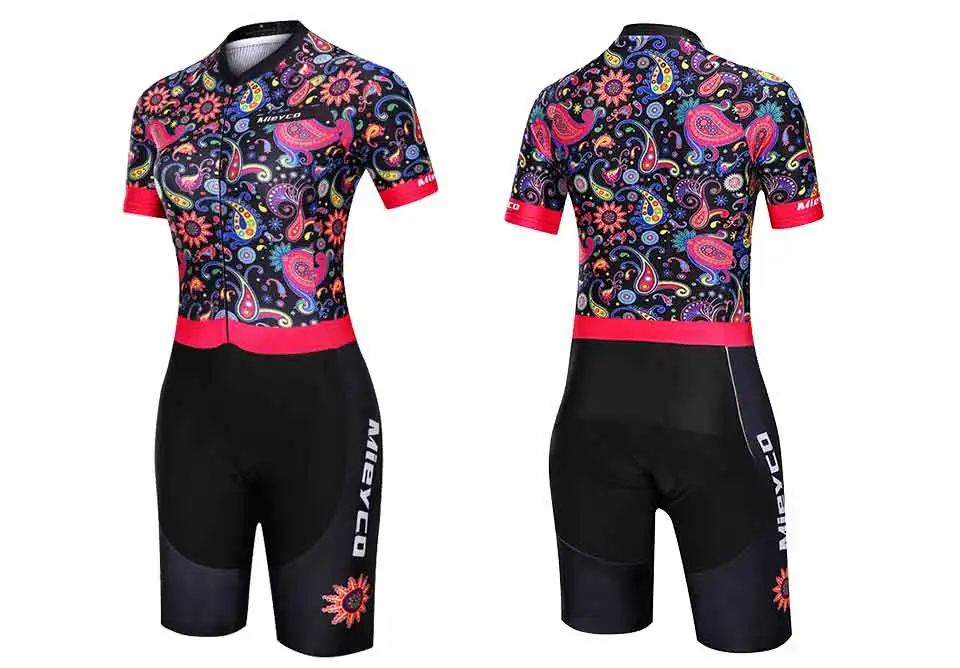 Sommer-Triathlon-Fahrradoutfit, Kurzarm-Jumpsuit, Sweatshirt und Radhose, Fahrradtour, Radsport-Trikot-Set – Detail 1