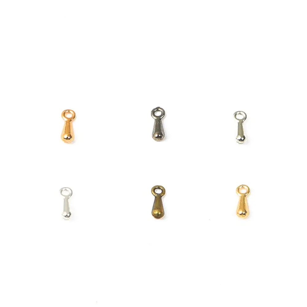 

100pcs/lot 2*7mm Gold/ Silver Copper Water Droplets Cord Used For DIY Necklace Bracelet Crimp Ends Extended Accessories