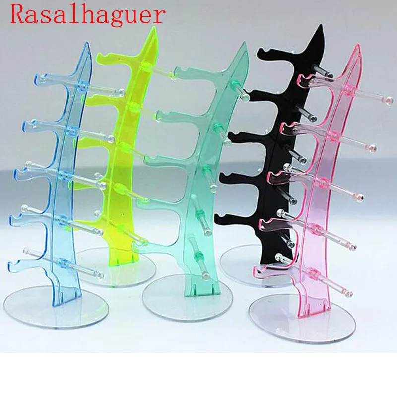 Storage Stand Rack Shelf Black/Pink/Blue/Transparent Wholesale Nice 5 Layers Eyeglasses Show Sunglasses Holder Glasses Display