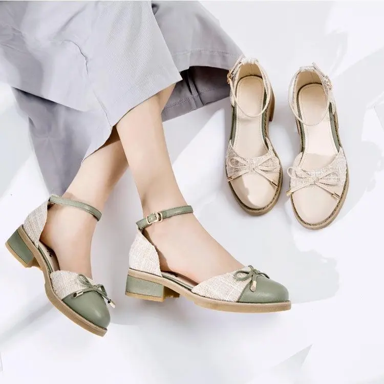 Baotou Sandals Women Fairy Style Roman Shoes 2020 Spring Summer New Straight-Line Buckle Retro  Women Shoes kawaii lolita shoes