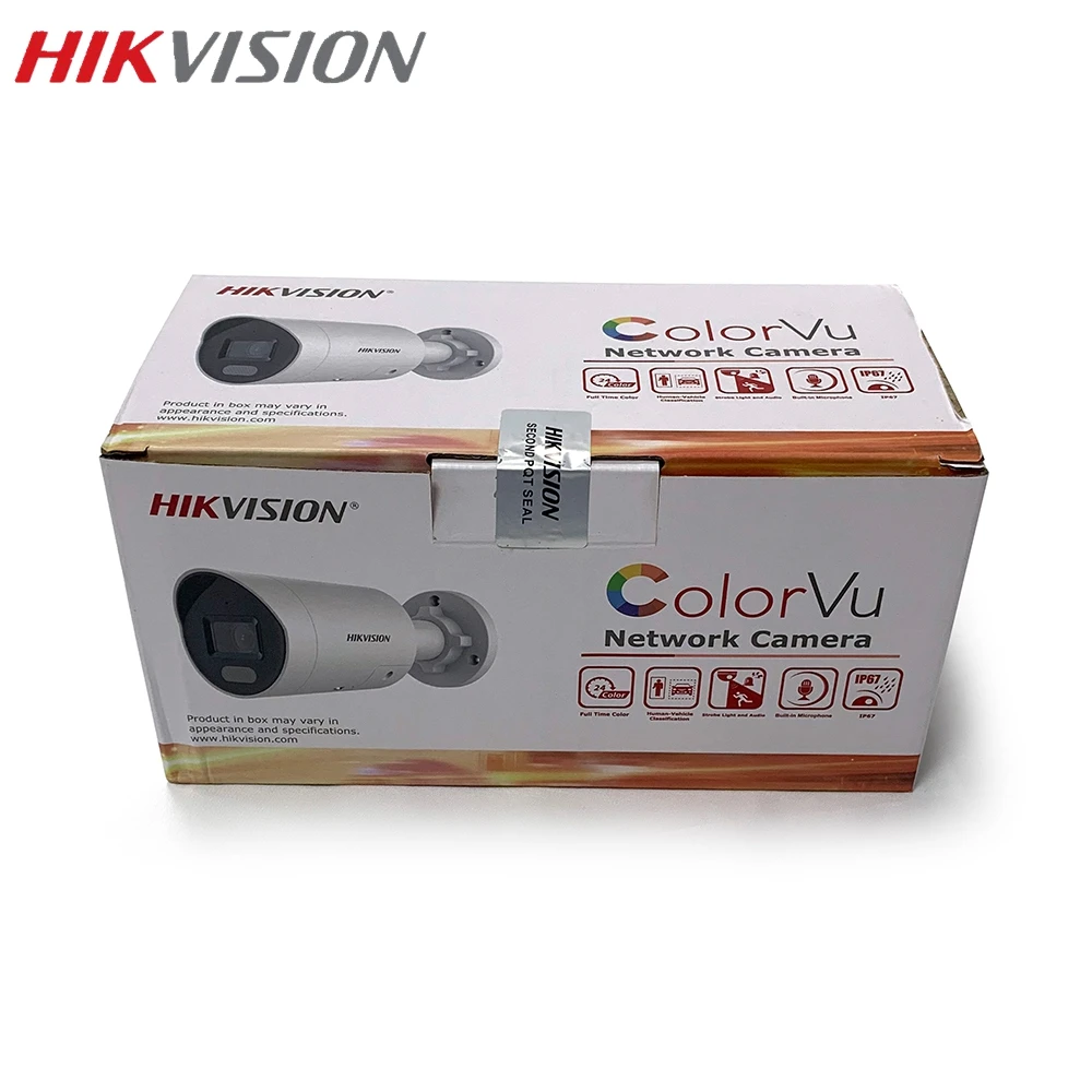 HIKVISION DS-2CD2047G2-LU/SL Built-in Two-way Audio 4MP IR Mini Bullet IP Camera ColorVu Strobe Light and Audible Warning