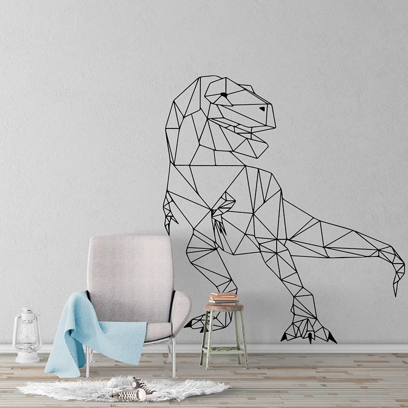 

Jurassic Park Vinyl Stickers Geometric Dinosaur Wall Sticker Self-adhesive wallpaper Wall stickers for kids room Boy Room Mural