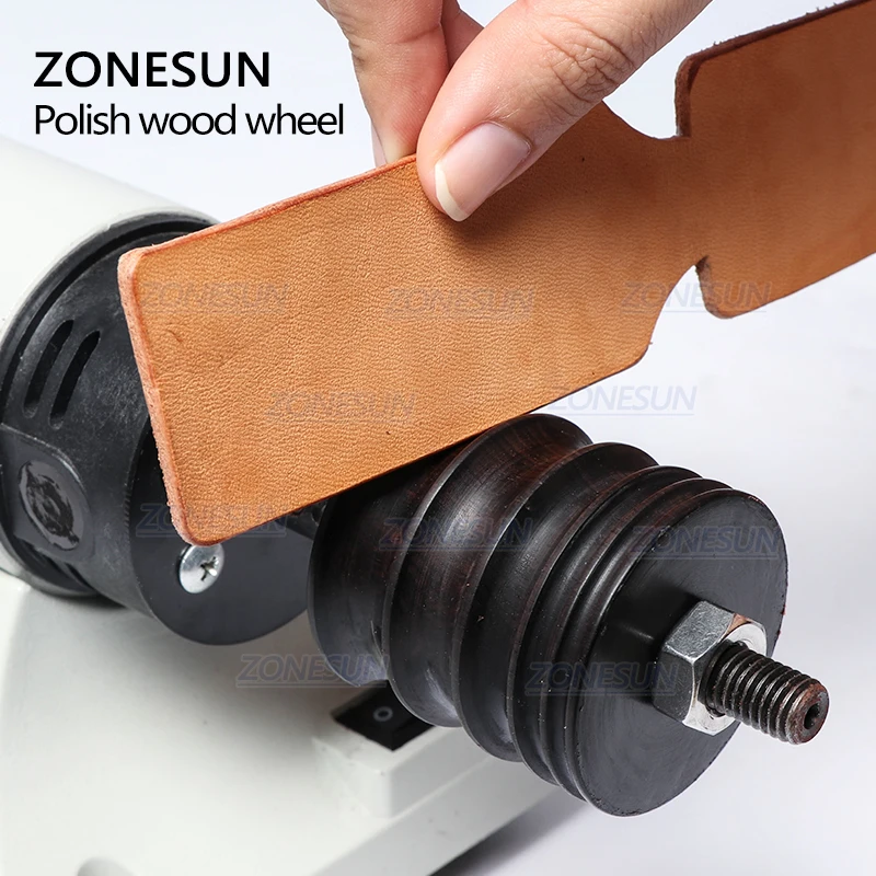 ZONESUN Leather Edge Polisher For Leather Burnishing Machine Ebony Wood Edge Polishing Slicker Leather Tip Side Border Polisher