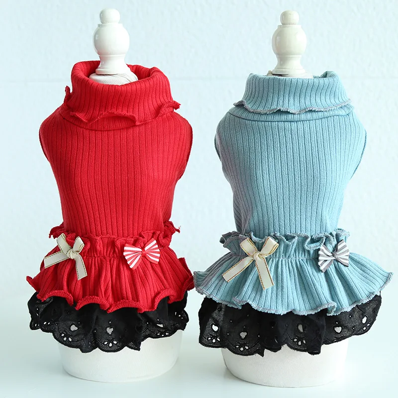 

Bow Tie Lapel Dress Cat Dog Coats Dress Cotton-Padded Autumn Clothing For Dogs Puppy Dog Cat Pet Clothes Chihuahua