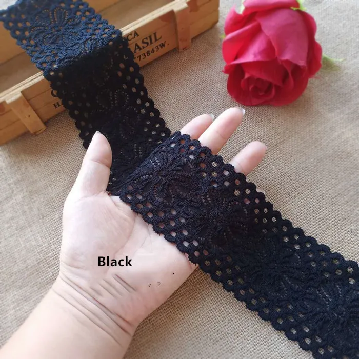 7cm wide black and white blue brown thick elastic lace skirt hem collar clothing accessories