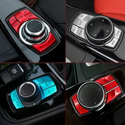 For BMW 1 2 3 4 5 6 7 Series X1 X3 X4 X5 X6 F10 F30 F15 F16 5pcs Aluminium Alloy iDrive Center Multimedia Buttons Cover Trim