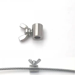 2pcs Handscrew Clamp Wire Rope Fasteners Clip Butterfly Buckle 304 stainless steel for 2-8mm steel wire