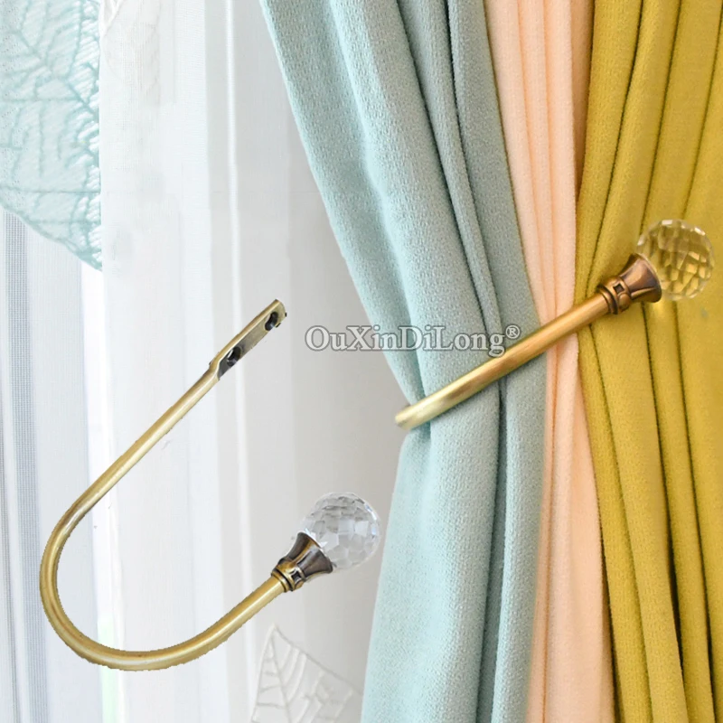 

Luxury 1Pair European Solid Zinc Alloy Curtain Hooks Curtain Tie Draper Back Hooks Curtain Drapery Holdbacks Hanger Hooks