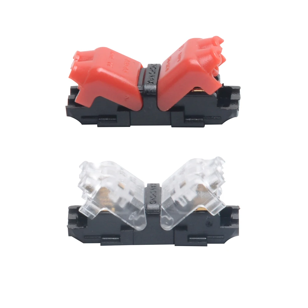 I Forma Rápida Splice Fio Fiação Conector Elétrico, LED Strip Cable, Crimp Terminal Blocks Condutor, 2 pinos, 22-20 AWG, 5pcs