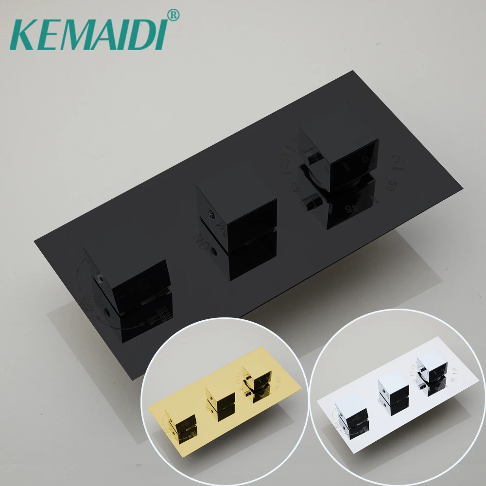 

KEMAIDI 3 WaysThermostatic Shower Faucet Control Valve Diverter Shower Valve Mixer Faucet Cartridge Valve Wall Mounted Mixer