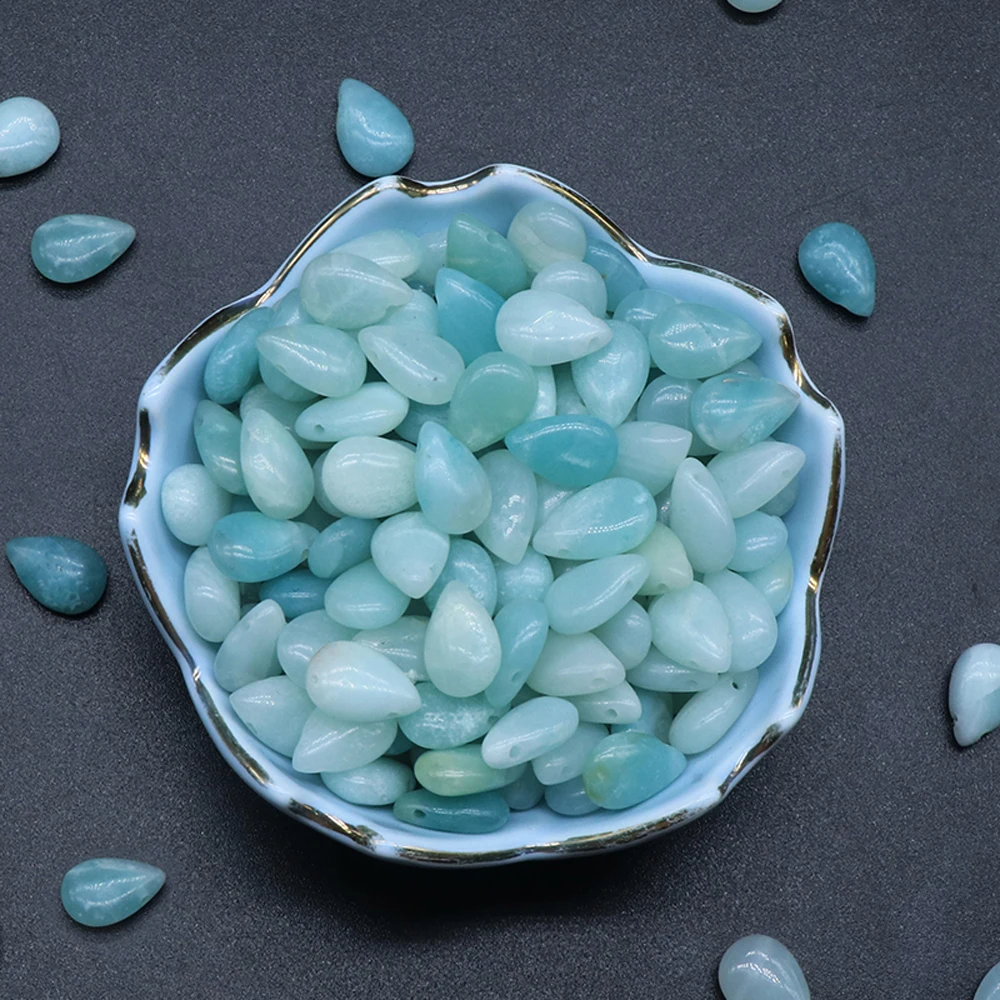 5pcs Natural Stone Beads Amazonite Small Drop-shaped for Jewelry Making Necklace Bracelet Exquisite Gift Jewelry Size 8x13mm