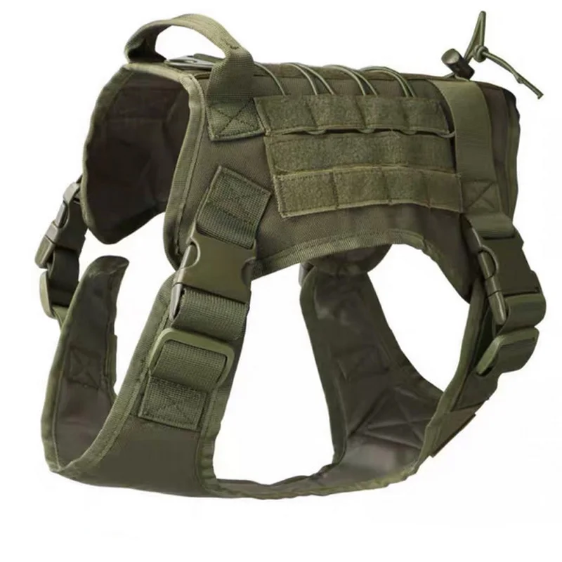 Military Police Tactical Dog Harness K9 Working Pet Dog Vest Dog Training For Medium Large Dogs Clothing Accessories Tan Green