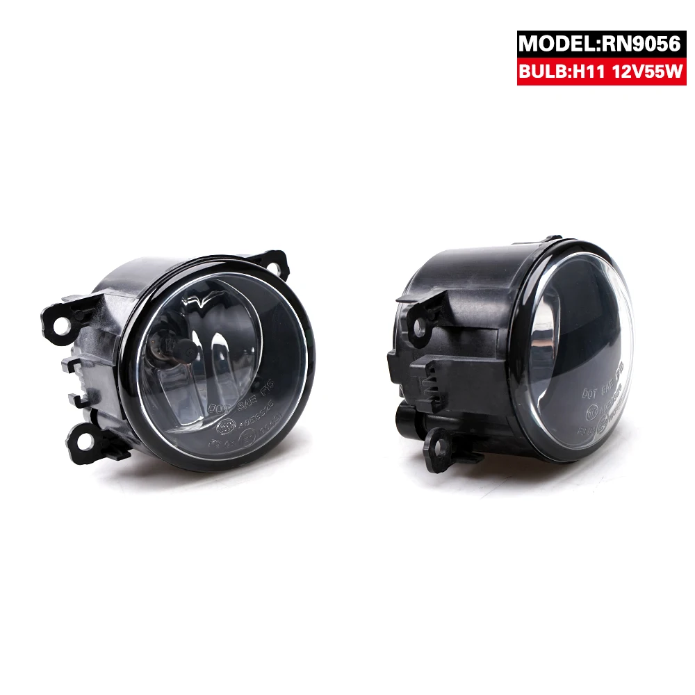 For Renault Sandero Logan Megane Symbol 2018-2020  Front Fog Lights Car Styling Spot Light Fog Lamps Black panel With
