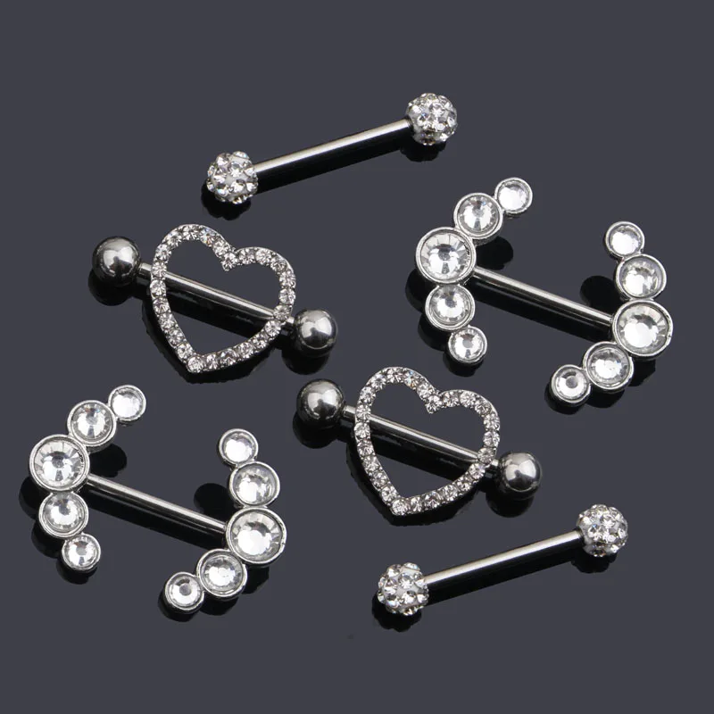 14G Edelstahl Nippelpiercing Set Nippelringe Barbell Pack Rote Kirsche Kuchen Nippel Schmuck Bulk Kristall Nippelpiercings – Detail 31