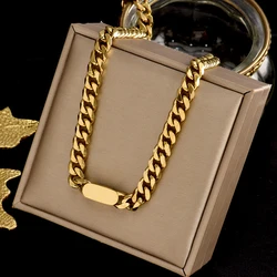 DIEYURO 316L Stainless Steel Thick Chain Necklace Female Fashion Retro Hip-hop Punk Style Prevent Allergy Mujer Bijoux Wholesale