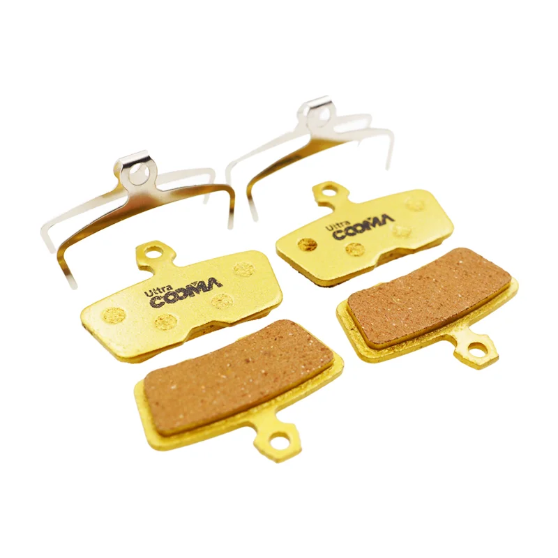 4 Pairs, Bicycle Disc Brake Pads for SRAM MTB CODE R, Guide RE Calipers, Gold Full Metal