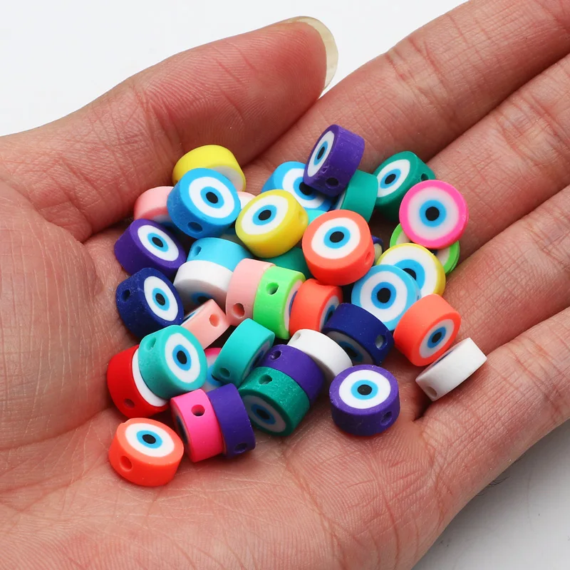 Mixed evil Eye Beads Polymer Clay Beads Round Loose Spacer Beads for Jewelry Making DIY Bracelet Handmade Crafts 20/50/100pcs