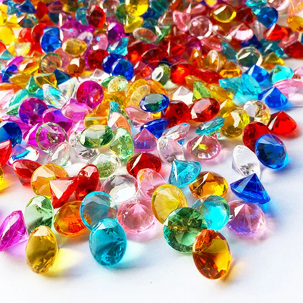 100PC Faux Treasure Chest Pirate Acrylic 20MM Gems Filler Props Party DIY Decorations