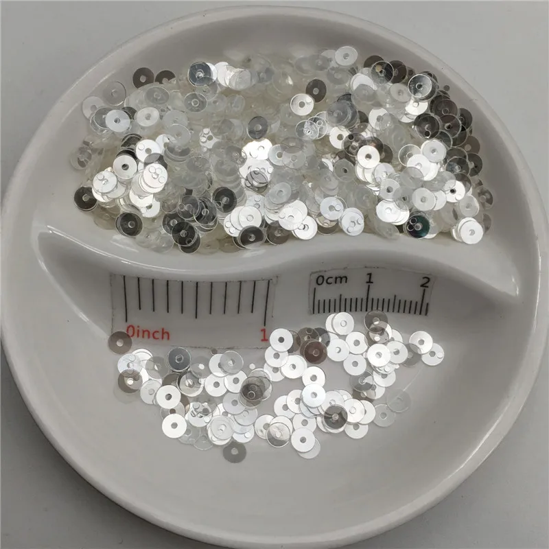 4mm Flat Round Transparent PVC Loose Sequins Paillette Sewing Craft For Wedding Decoration Garment Dress Shoe Cap DIY Wholesale