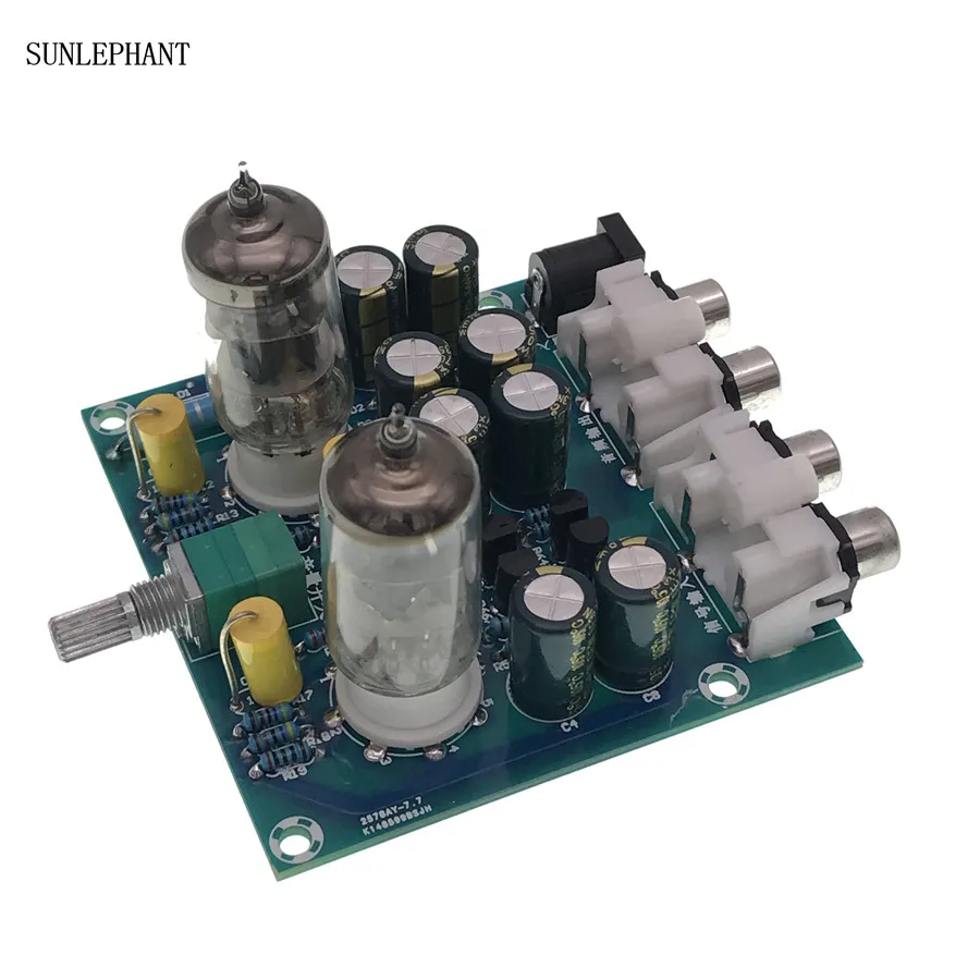 Tube 6J1 Preamp Board Module Preamplifier Kit DIY + Acrylic DIY Case Cover Shell for 6J1