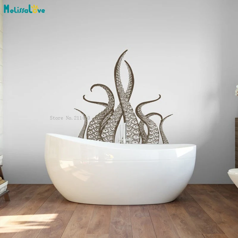 Octopus Tentacles Wall Sticker Nautical Home Decor Kraken Deca Sea Animals Ocean Living Room Bathroom Décor Murals YT4953