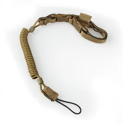 Hunting Anti-lost Elastic Lanyard Rope Military Spring Safety Strap Gun Rope For Key Ring Chain Flashlight Hunting Accessories