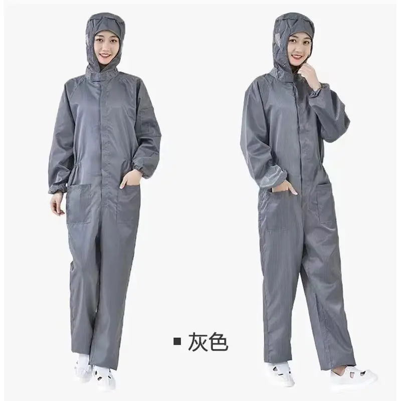 One-piece Coveralls Clean Clothes Hood Cleanroom Garments Clean Food Dust-proof Paint Work Clothing Unisex Protective Overalls