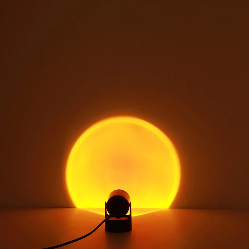 USB Sunset Projector Light Home Wall Decoration Rainbow Atmosphere Night Light Desk Lamp Coffee Shop Background Decor D30