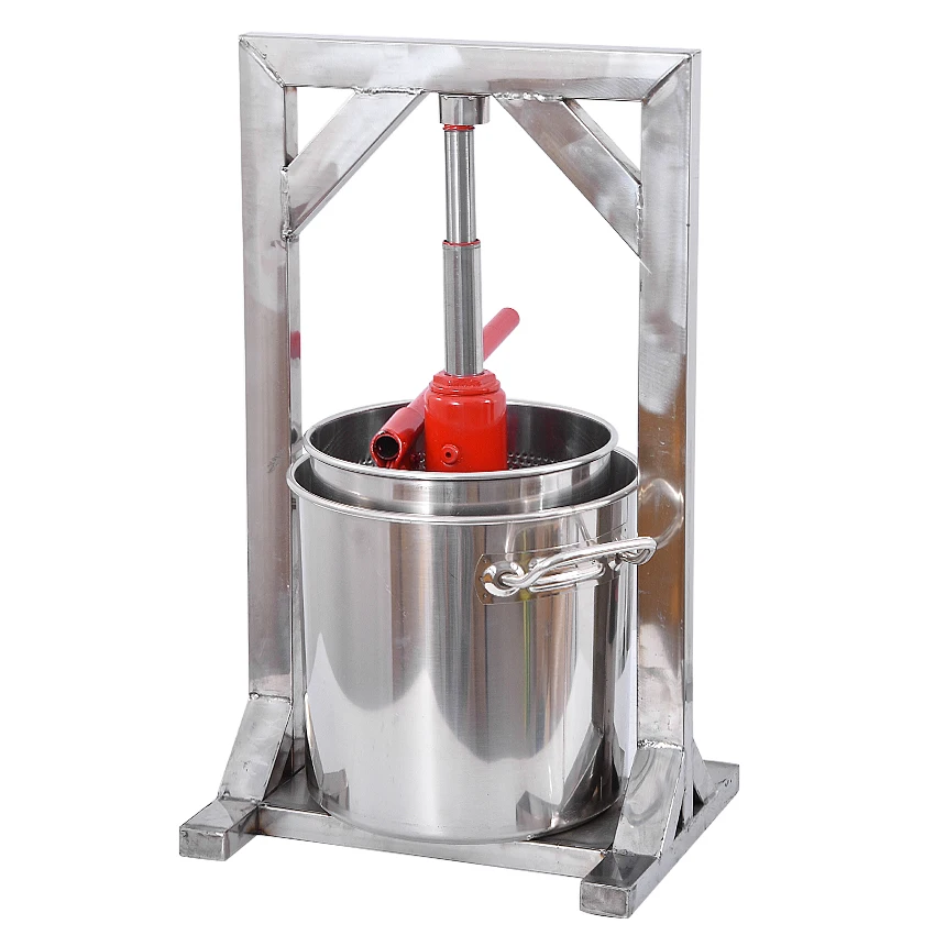 12L Capacity Commercial Fruit Juice Cold Press Juicing Machine 304 Stainless Steel 2T Jack Manual Grape Pulp Juicer Machine