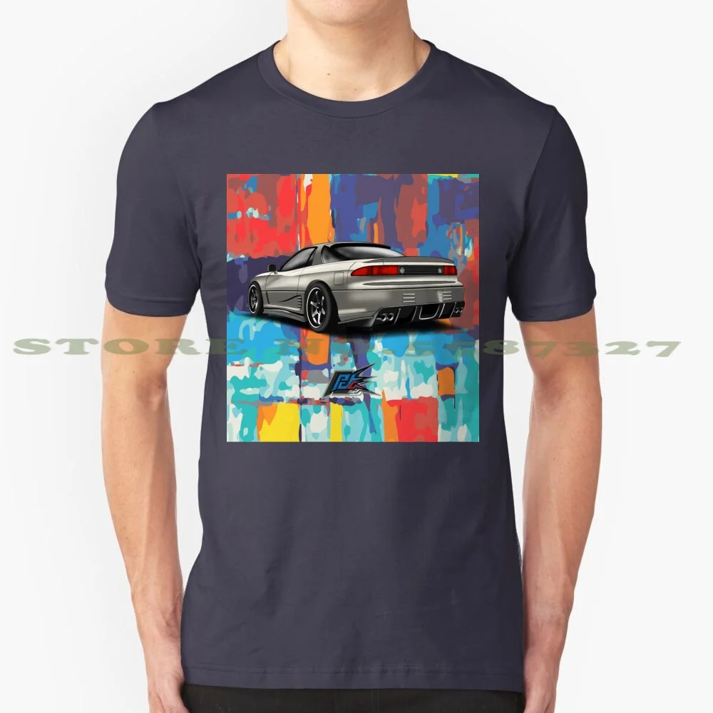 3000Gt Gto Abstract Art Beige 100% Cotton T-Shirt Gto 3000Gt Dsm 4G63 Naquash Vr4