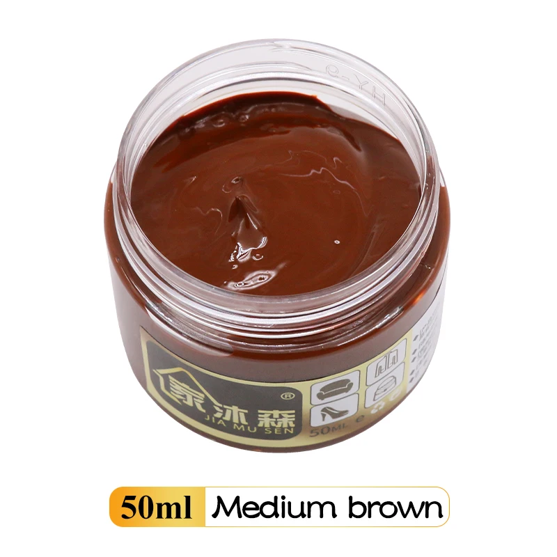 Medium Brown Leather Care Paint Shoe Cream for Leather Shoes Car Seat Sofa Scratch Crack Restoration 50ml