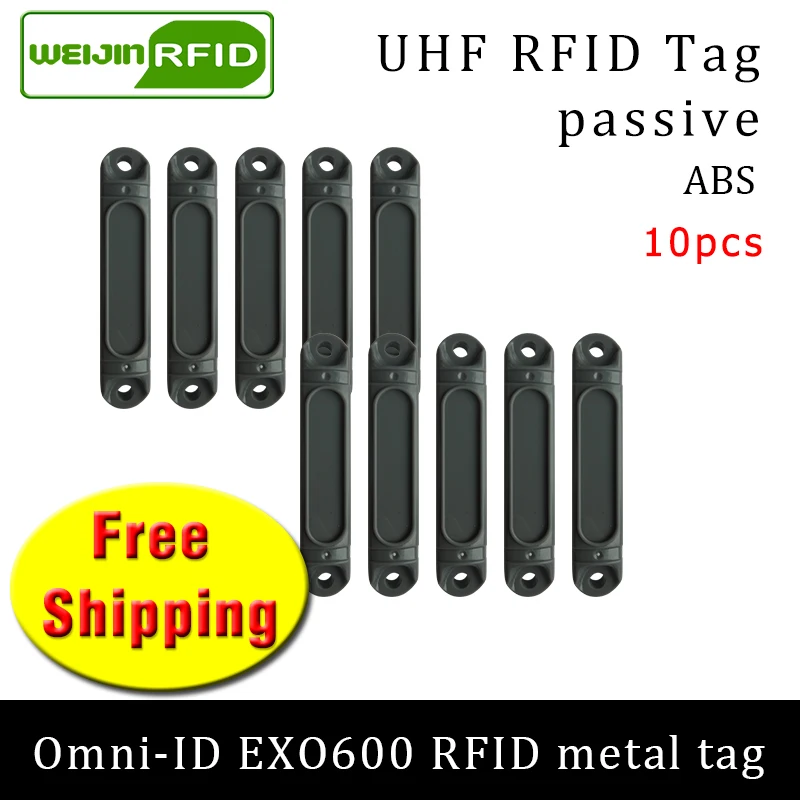 UHF RFID metal tag omni-ID EXO600 915m 868mhz Impinj Monza4QT 10pcs free shipping durable ABS smart card passive RFID tags