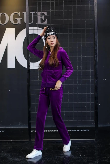 Juicy Lover Brand Spring Autumn Long Pant Women Casual Tracksuits Diamonds Velvet Jogging Yoga Sportswear Suits Set Black Purple AliExpress 200000345