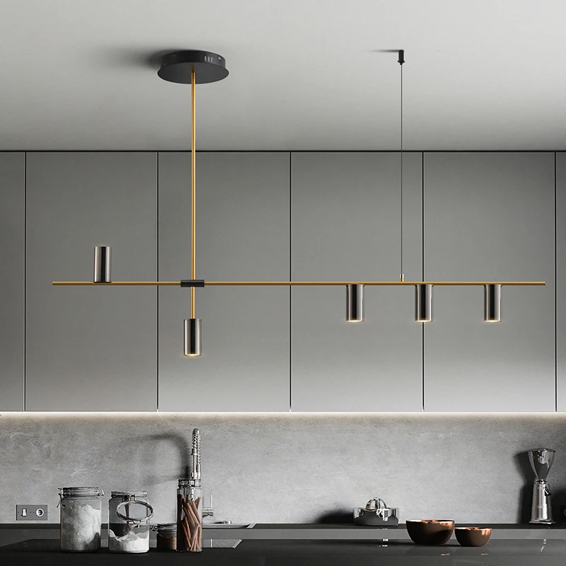 

Modern LED Kitchen Chandelier Black/Golden Decor Lighting Nordic Dining room Island Hanging Lights Restaurant illumination