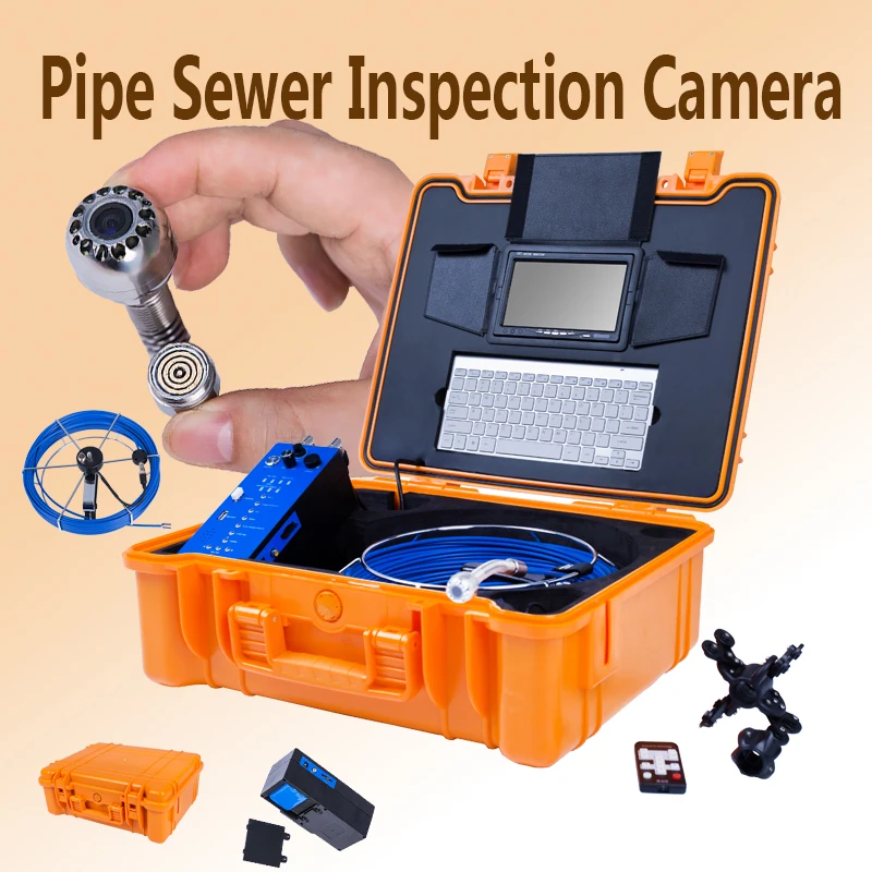 

Waterproof 20m 25mm 7" Pipe Inspection Video Camera Drain Sewer Pipeline Industrial Endoscope System Support DVR and Keyboard