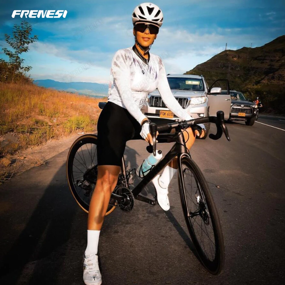 

Frenesi Women Short Sleeve Bike Clothing Ropa Ciclismo Road Bicycling Shirt Quick Drying Uniform Gel Breathable Cycling Jumpsuit