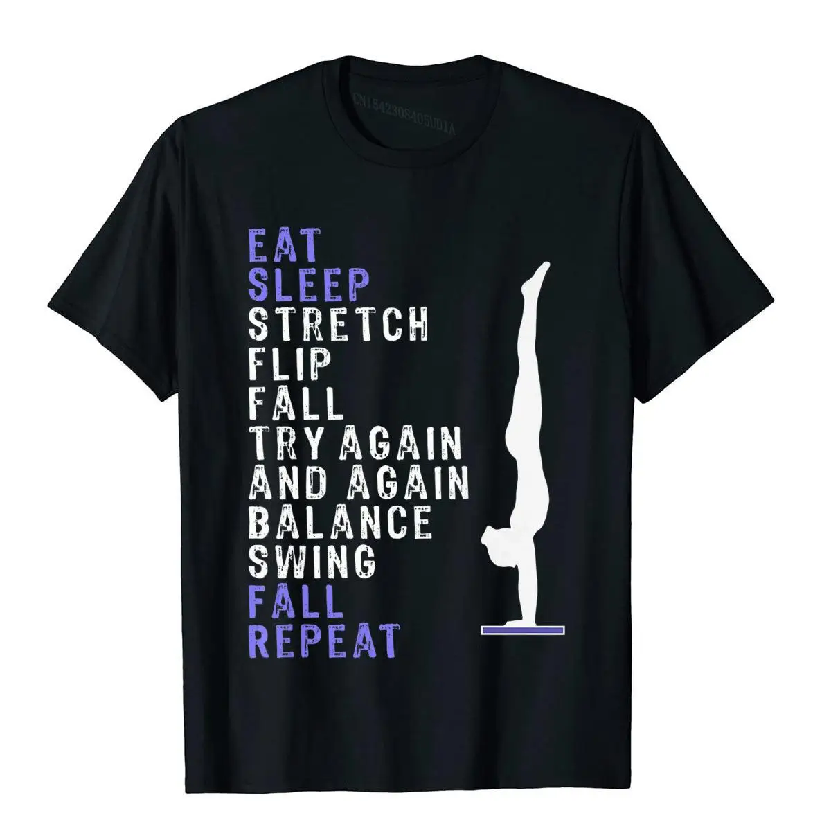 

Top Girls Eat Sleep Gymnastics Repeat Gift T Shirt Top T-Shirts Custom Latest Cotton Tops Shirts Vintage For Men