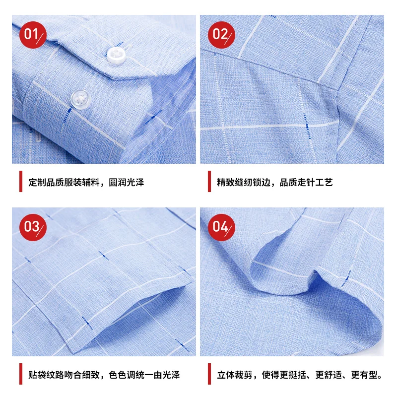 Men's Long Sleeve Print Dress Shirt Fashion Business Slim Fit Casual Shirts with Chest Pocket images - 6