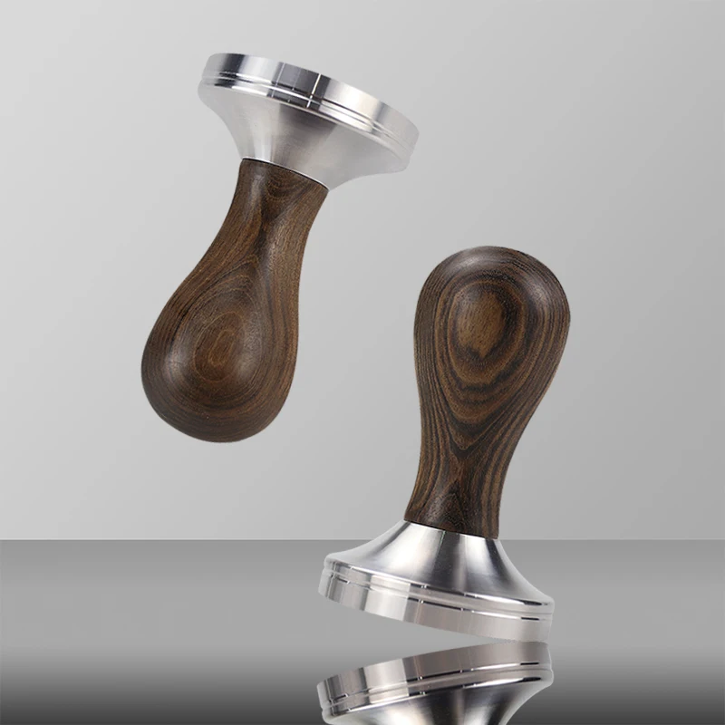 Coffee Tamper Chacate Preto Wood Handle Coffee Powder Hammer 304 Stainless Steel 51/53/57/57.5/58/58.35/58.5mm Cafe Accessories